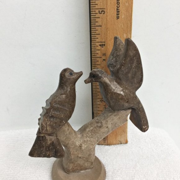 Love Birds Figurine Brown Tan Carved Stone 4 1/2" - Picture 8 of 8